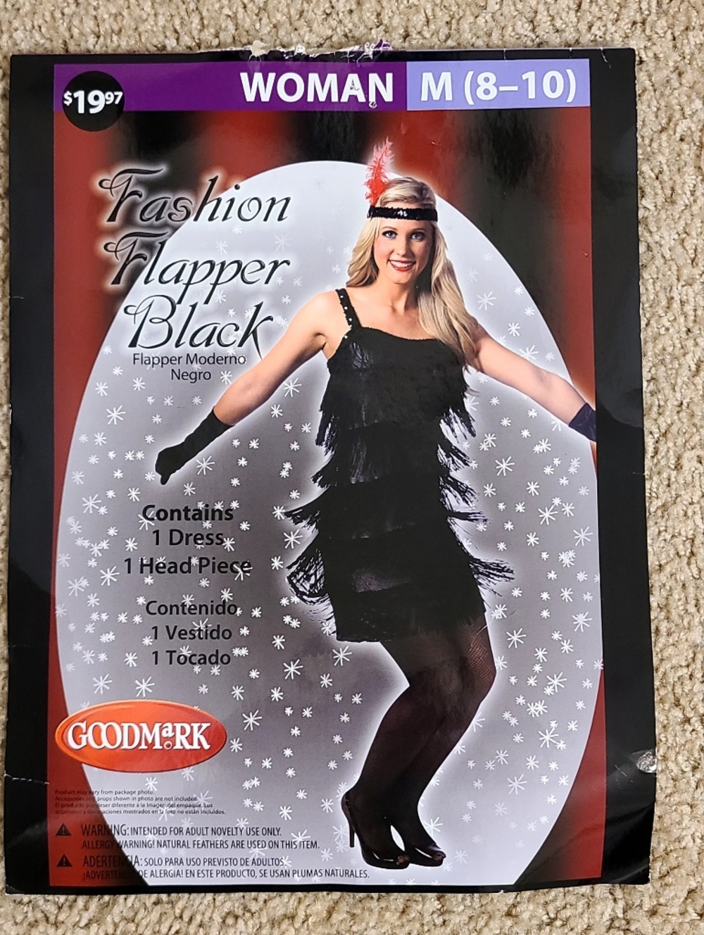Goodmark Fashion Flapper Black/Silver Dress Costume